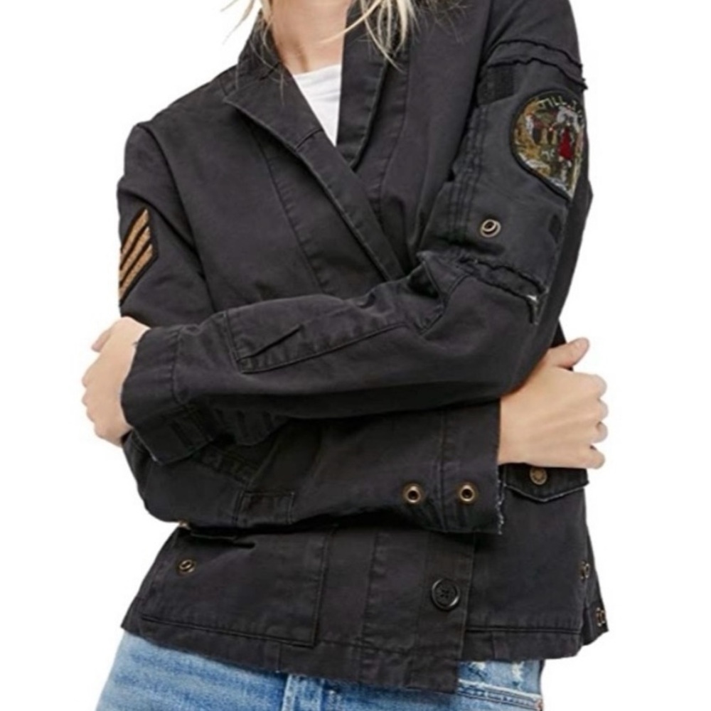 Zadig & Voltaire Virginia grunge jacket.  XS in BLACK. In EXCELLENT CONDITION!